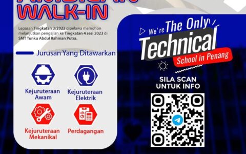 Permohonan Kemasukan ke TI Penang Secara Walk-in Ambilan 2023